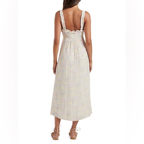 NWT Ever New sundress, white w/ floral print, ruffle and button details, sz 6 - Picture 2 of 7